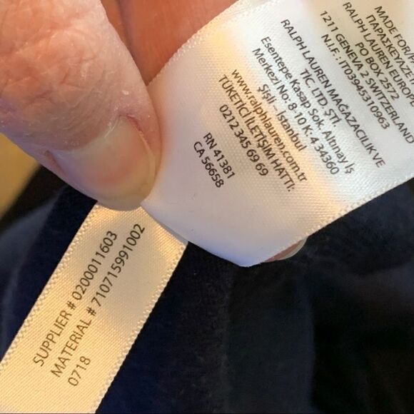 Polo Ralph Lauren Men's Merino wool navy blue pullover round neck sweater L - Picture 9 of 9